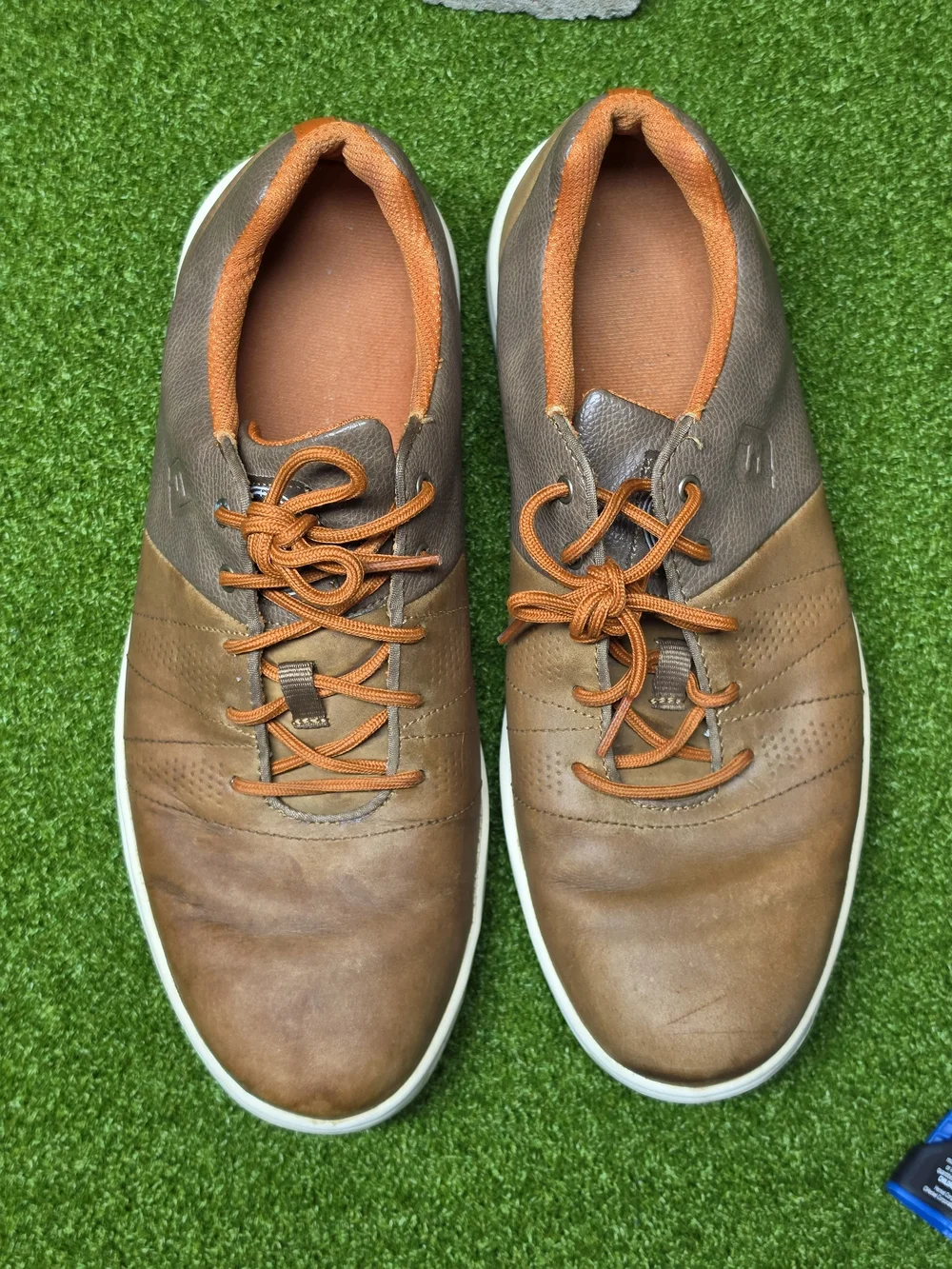 FootJoy Shoe Men Size 9.5 M Contour Casual Brown Leather Spikeless Golf Sneaker